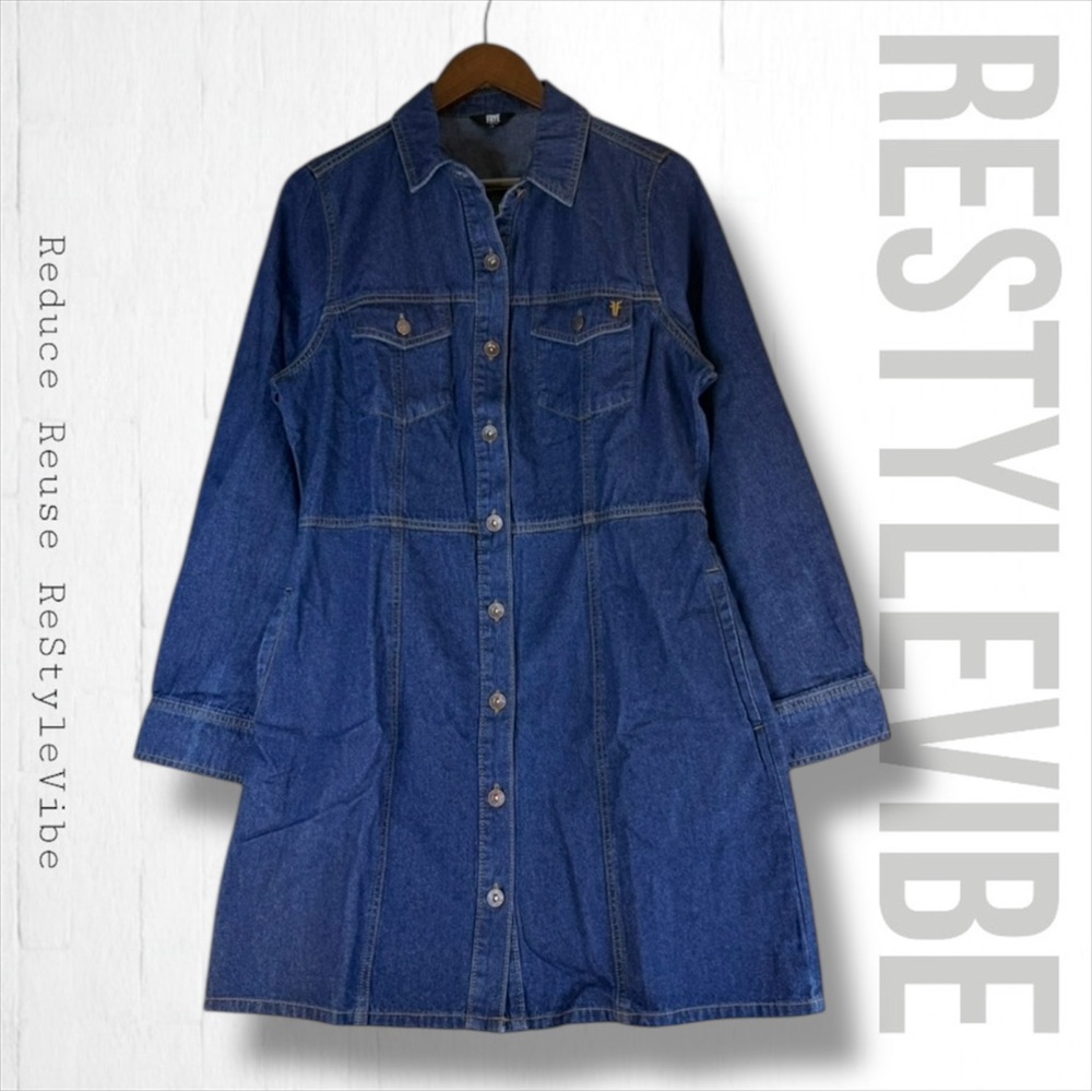 FRYE Women’s Size M Dress Mini Length Denim Jean Button Front Pockets Western